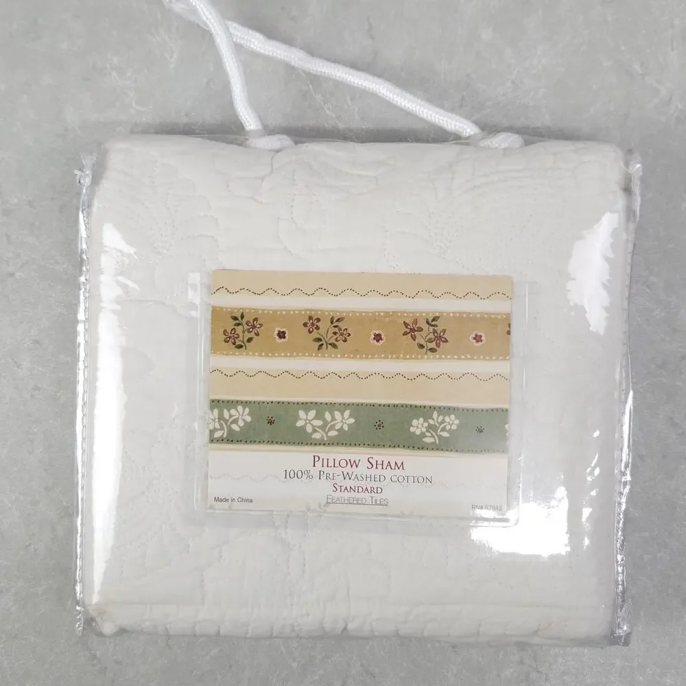 C&F HOME Standard Quilted Pillow Sham Cream Cottage Shabby Minimalist Farmhouse